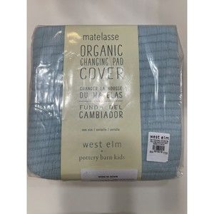 West Elm Pottery Barn Kids Matelasse Organic Changing Pad Cover, Mint Retired